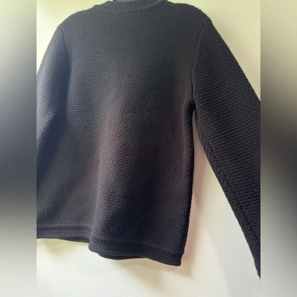 CHANEL Uniform Wool Black Textured Cardigan Sweater
